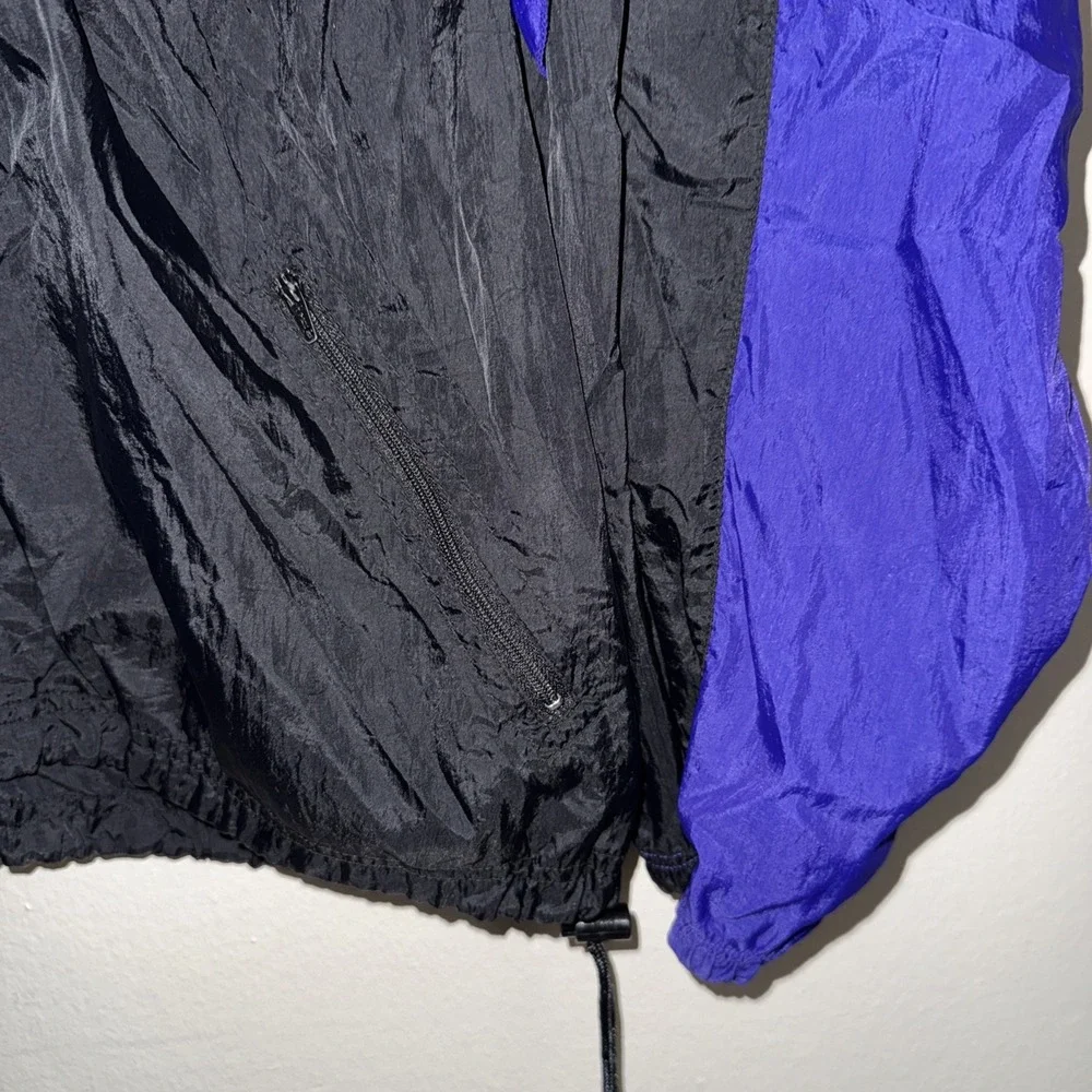 Vintage 90s‎ Purple Retro Color Block Reebok  Windbreaker Jacket hip hop M